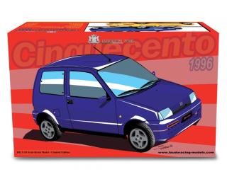 Fiat Cinquecento Sporting 1996 Blu metallizzato Laudoracing 1:18 Resinemodell (Türen, Motorhaube... nicht zu öffnen!)